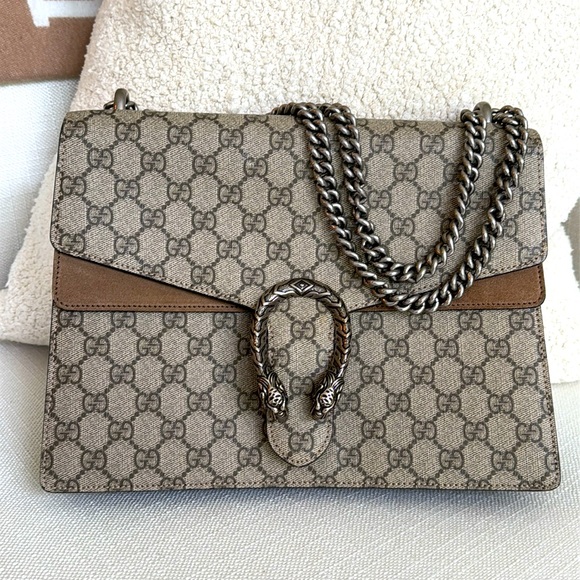 NEW Gucci Dionysus GG Supreme Suede Logo Shoulder or Crossbody Handbag - Picture 1 of 11